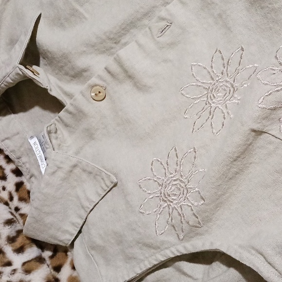 NWOT Connection 18 2pc Linen Sleeveless Button down & Crop pants Sz L juniors - Picture 10 of 16